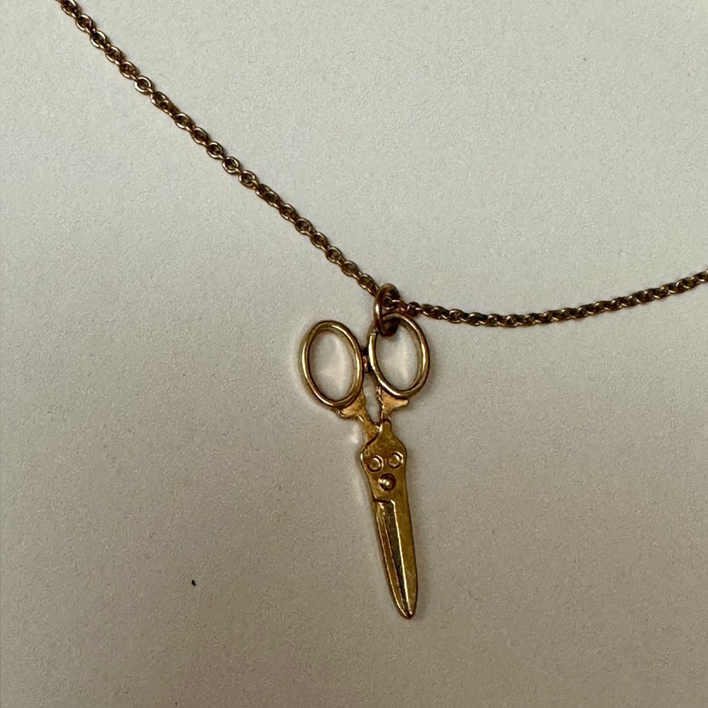Scissors Necklace Gold Color